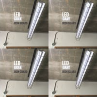 ４台セット【GR-1LGSD】1灯LEDライト 笠、ガード一体型  ツヤ消しグレー　ダクトレール用
