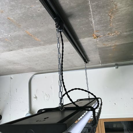 【B-2LG01】ダクトレール用 ２灯 LEDライト 　逆富士　ガード付き　つや消しブラック  照明器具