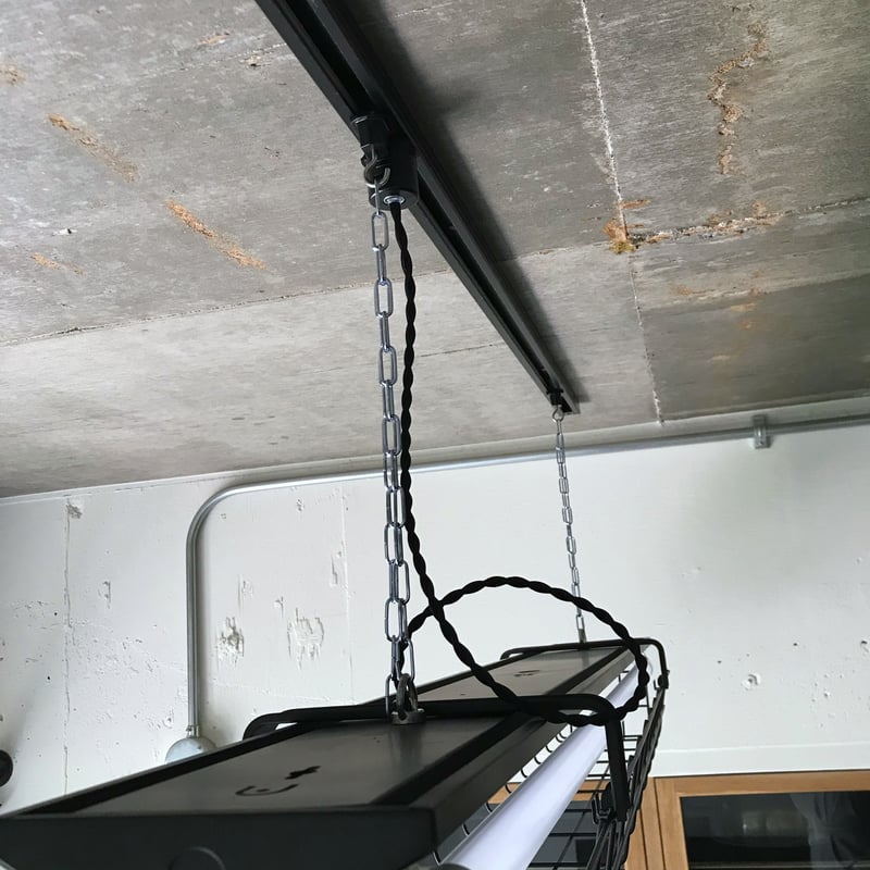 B-2LG01】ダクトレール用 2灯 LEDライト 逆富士 ガード付き つや消し