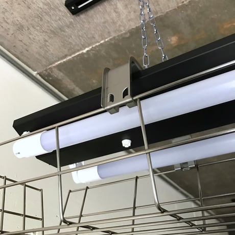 【B-2LSG01】ダクトレール用 ２灯 LEDライト 逆富士　ステンレスガード　つや消しブラック  照明器具