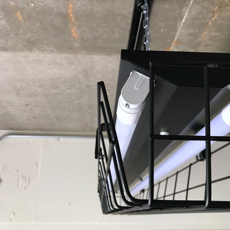 B-2LG01】ダクトレール用 2灯 LEDライト 逆富士 ガード付き つや消し