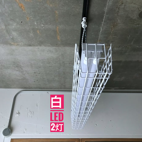 【W-2LG03】ダクトレール用LEDライト 笠なし ガード付き 2灯