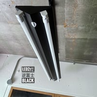 【B-P2LZ】L型ピンLEDライト　2灯　逆富士　つや消し黒　 ダクトレール用