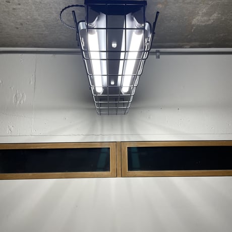 【B-2L20G-F】配線ダクトレール用 2灯LED ライト つや消し黒 　ガード付き 照明器具