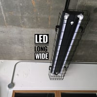 【B-2LWG】配線ダクトレール用 ２灯 LEDライト 笠、 ガード付き　つや消しブラック 照明器具