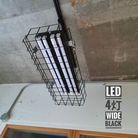 【B-4LWG】配線ダクトレール用4灯LEDライト つや消し黒　笠なし ガード付き