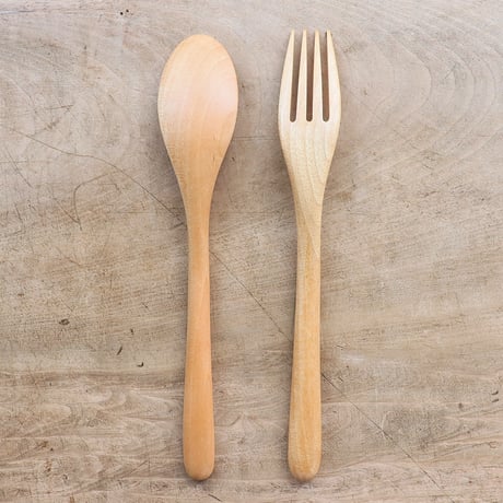 カレースプーン・パスタフォーク 21cm（甲斐のぶお工房）