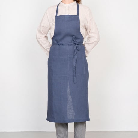 リネン フルエプロン・ブルーフュメ（fog linen work）