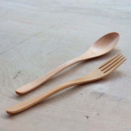 カレースプーン・パスタフォーク 21cm（甲斐のぶお工房）