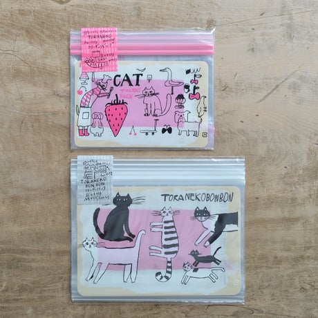 フリーザーバッグ・S / いちご猫（トラネコボンボン）