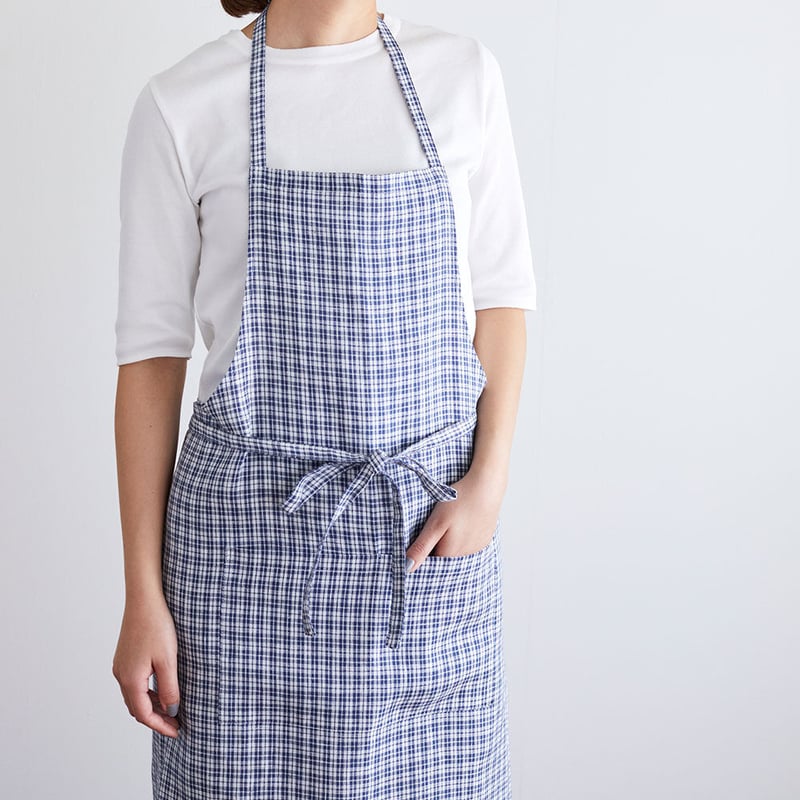 fog linen work マリアエプロンドレス デニムブルー F 美品 岡山児島