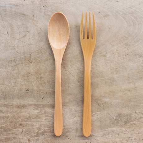 カレースプーン・パスタフォーク 21cm（甲斐のぶお工房）