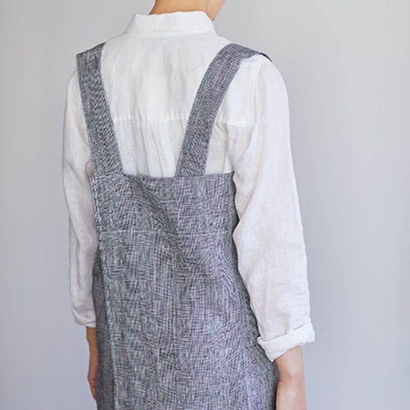 リネン スクエアクロスエプロン・グレン（fog linen work