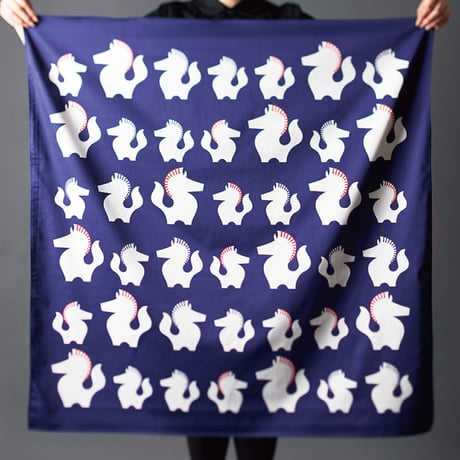 印染 布マスク『午』柄　Mサイズ　/7916