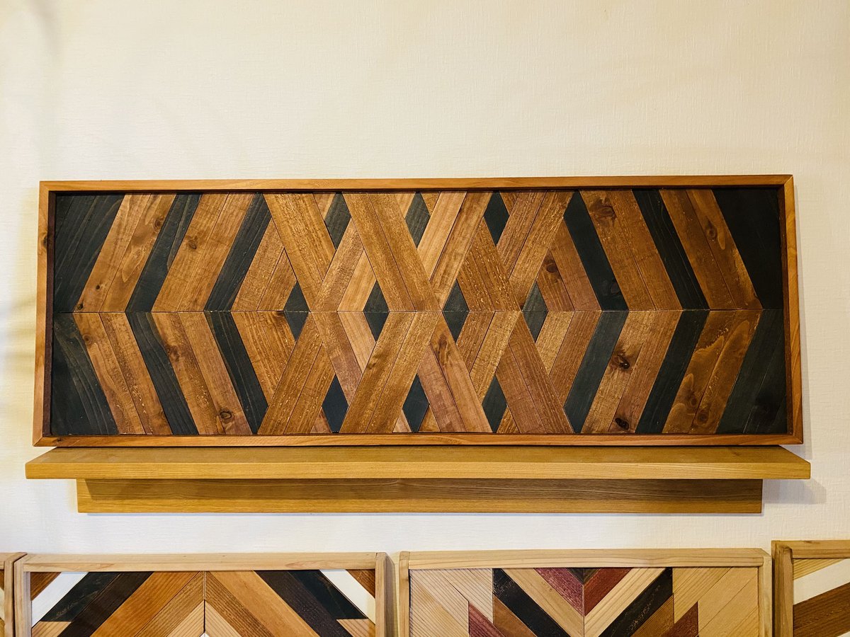 ＤＩＹ・自作◆壁飾り　ウッドパネル モザイクアート（90㎝×30㎝）タペストリー DIY・自作◇壁飾り ウッドパネル モザイクアート（90㎝×30