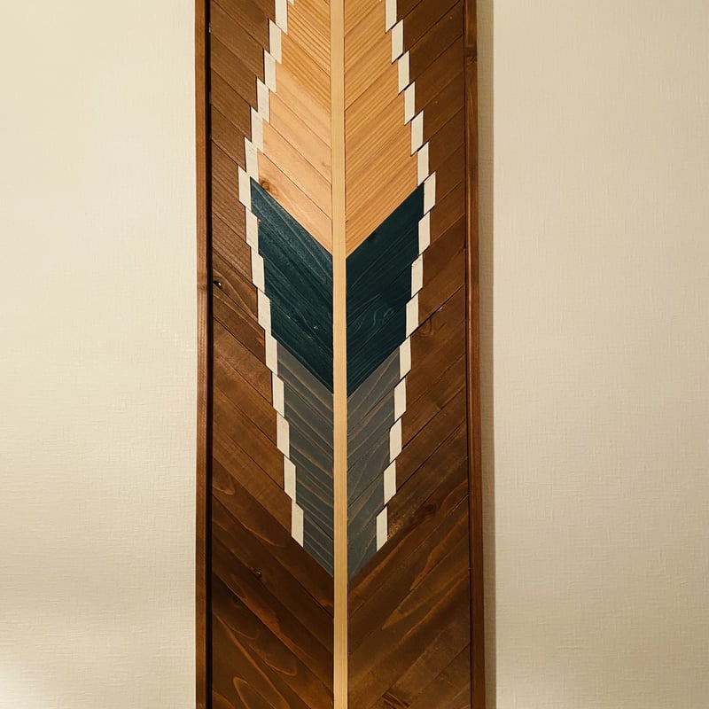 ウッドウォールアート Wood wall art Feather 90×30 | GENE