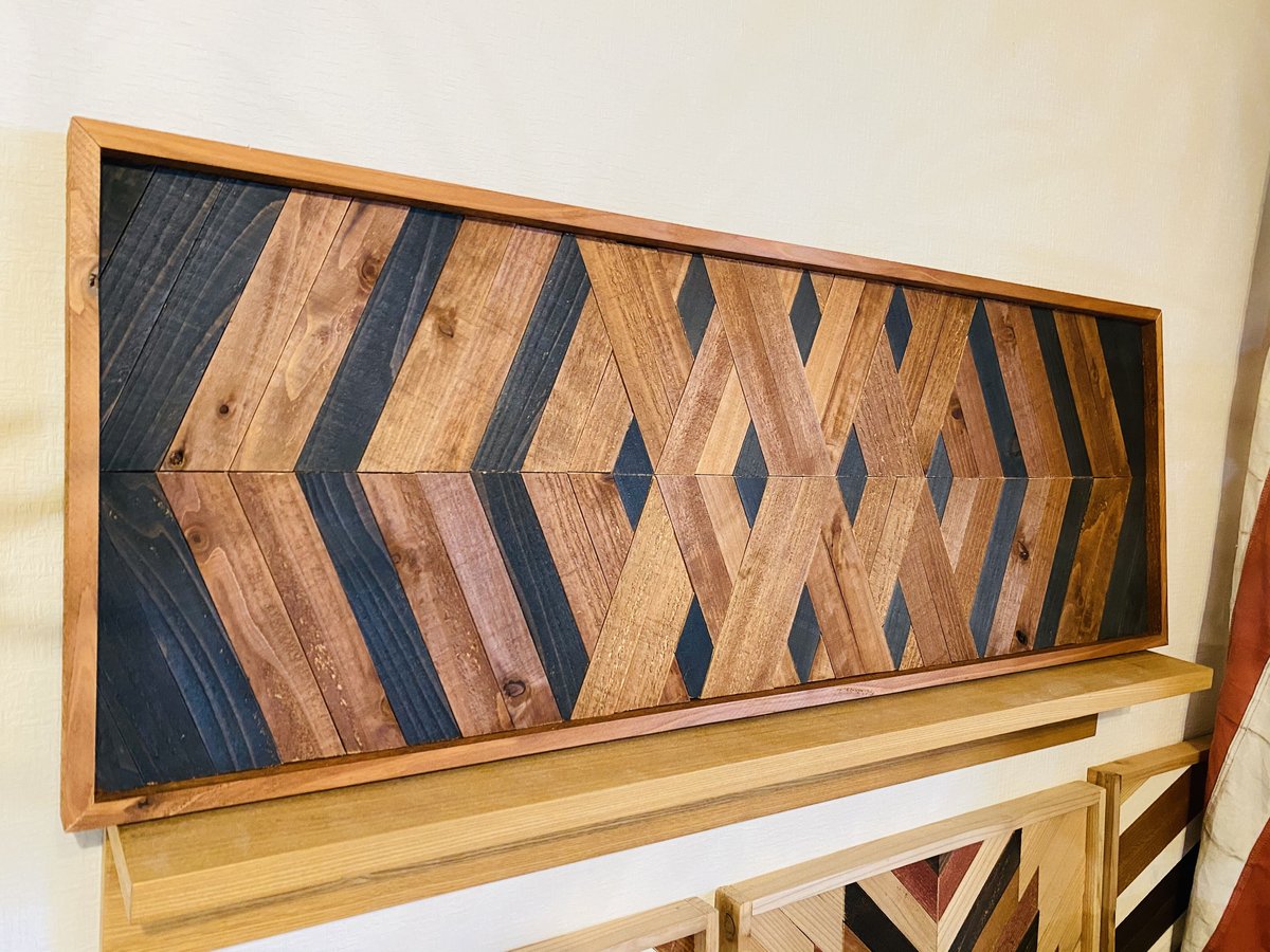 ＤＩＹ・自作◆壁飾り　ウッドパネル モザイクアート（90㎝×30㎝）タペストリー DIY・自作◇壁飾り ウッドパネル モザイクアート（90㎝×30