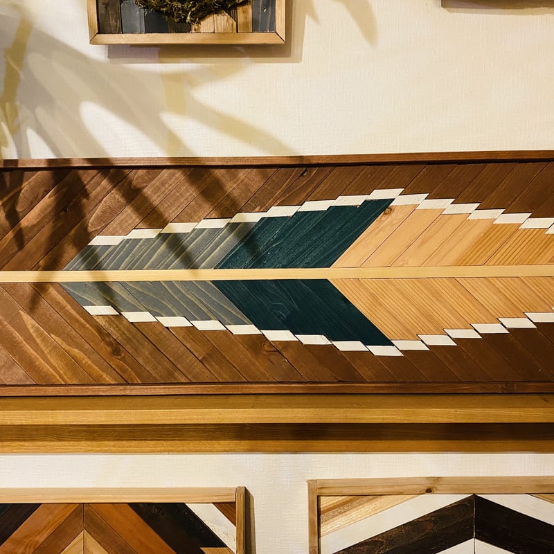 ウッドウォールアート Wood wall art Feather 90×30 | GENE