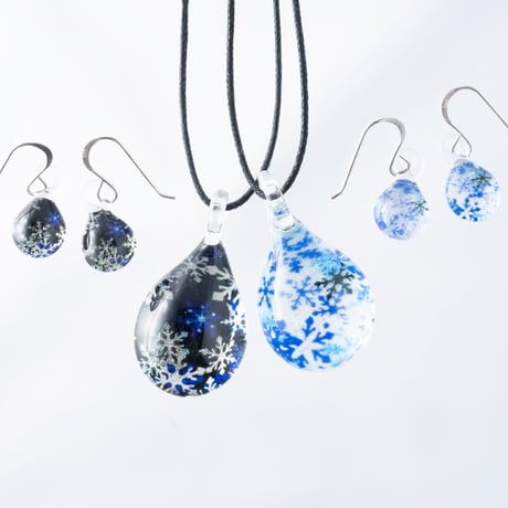 ＜SNOWモデル2種セット＞ ネックレス＋ピアス／イヤリングSサイズ