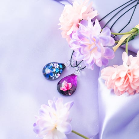 ＜Clematis & butterfly モデル2個セット＞ 　Night Clematis & Purple Butterfly［NDM-P2-114］［NDM-P2-021］