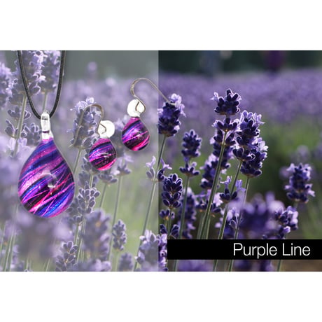＜Purple Line セット＞ ネックレス＋ピアスSサイズ[NDM-P2-004][PDS-P2-004]