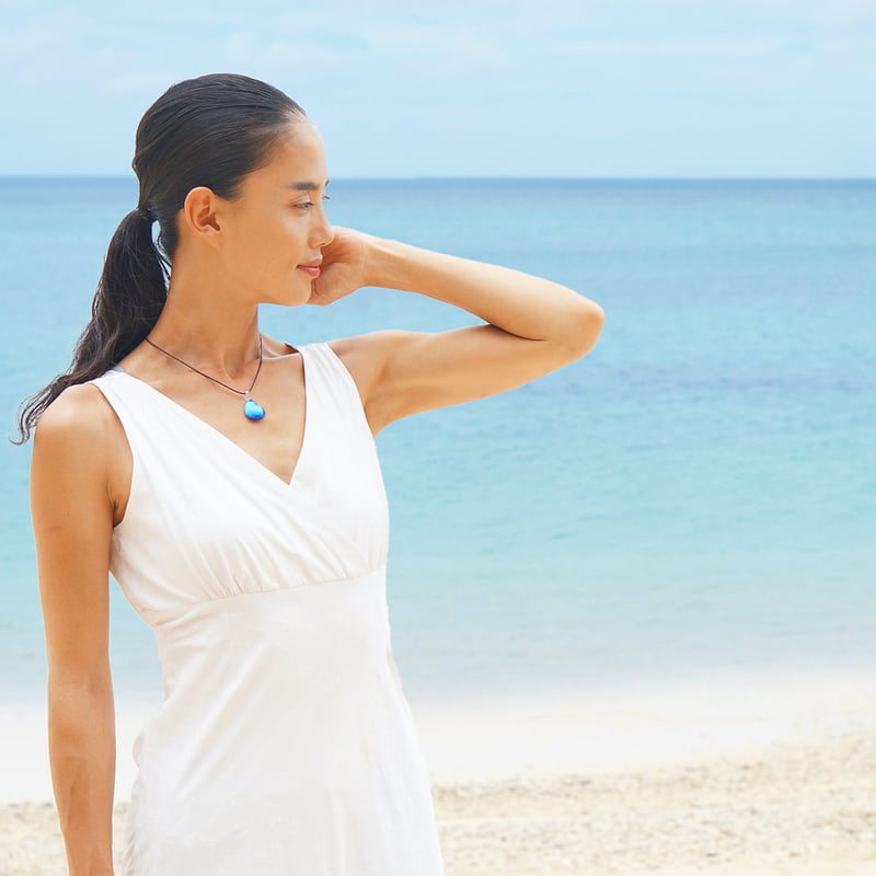 夏限定】Blue Oceanセット ネックレス＋ピアス／イヤリング ＜海の謌