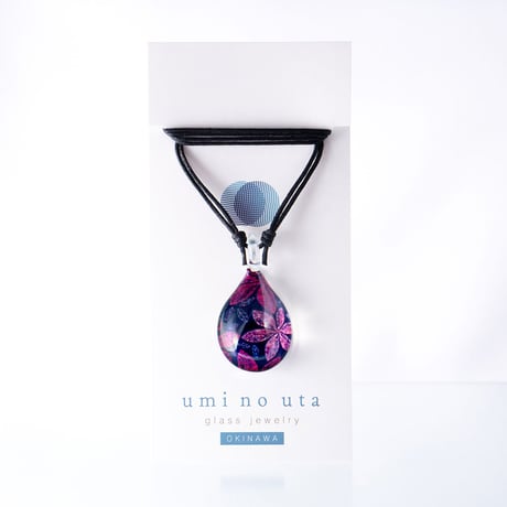 【夏限定】Purple Flower＜海の謌 umi no uta  GLASS JEWELRY＞ [UPMW-002]