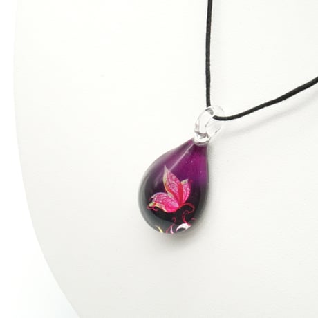 ＜Purple Butterfly セット＞ ネックレス＋ピアスSサイズ[NDM-P2-021][PDS-P2-021]