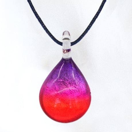 【夏限定】Coral Oceanセット　ネックレス＋ピアス ＜海の謌 umi no uta  GLASS JEWELRY＞ [UPMW-015] [UEWXS-003]