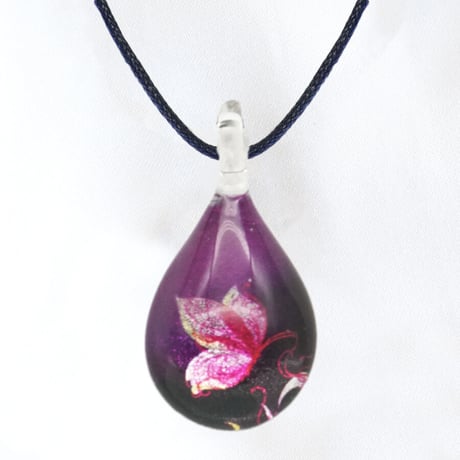 ＜Purple Butterfly セット＞ ネックレス＋ピアスSサイズ[NDM-P2-021][PDS-P2-021]