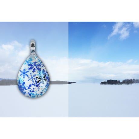 ドロップMサイズ　Blue Snow Pattern [NDM-B-040]