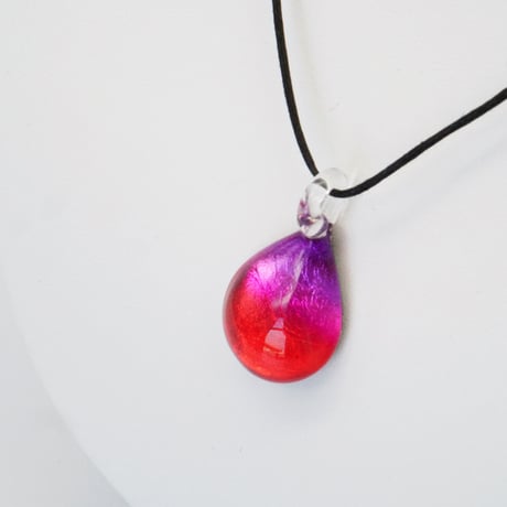 【夏限定】Coral Oceanセット　ネックレス＋ピアス ＜海の謌 umi no uta  GLASS JEWELRY＞ [UPMW-015] [UEWXS-003]