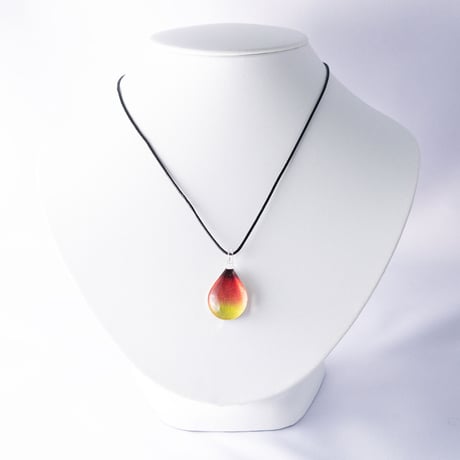 【夏限定】Sunset Oceanセット　ネックレス＋ピアス ＜海の謌 umi no uta  GLASS JEWELRY＞ [UPMW-014] [UEWXS-002]