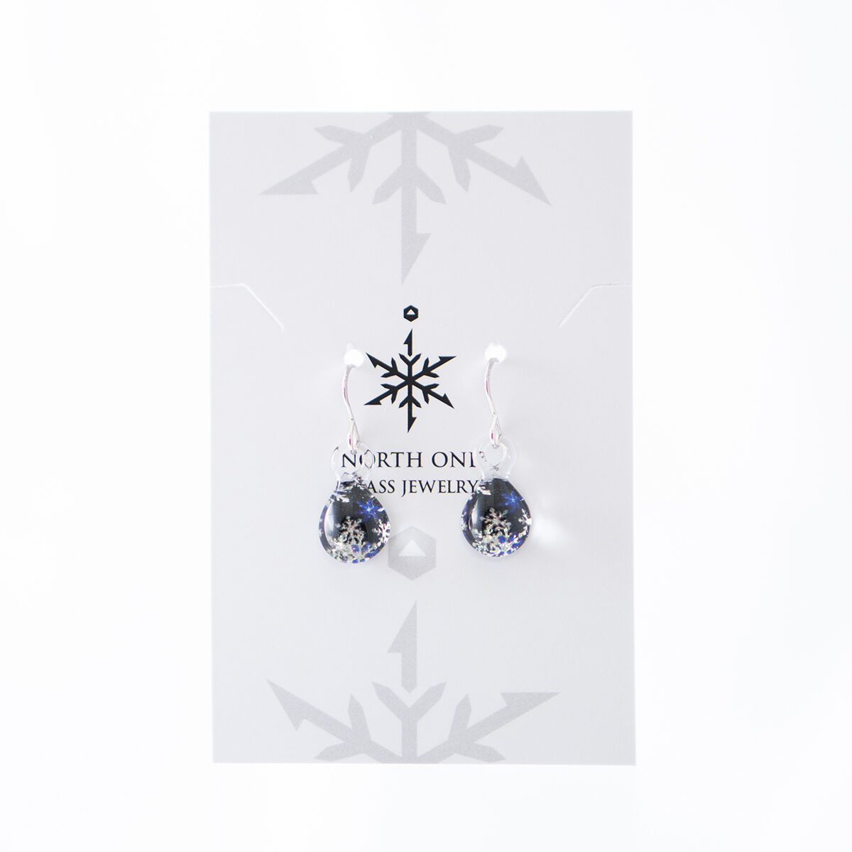ピアス／イヤリングSサイズ Blue Snow Pattern | north-1-glass