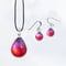 【夏限定】Coral Oceanセット　ネックレス＋ピアス ＜海の謌 umi no uta  GLASS JEWELRY＞ [UPMW-015] [UEWXS-003]