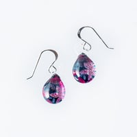 【夏限定】Purple Flower ピアス＜海の謌 umi no uta  GLASS JEWELRY＞ [UEWXS-005]