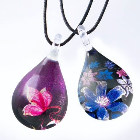 ＜Clematis & butterfly モデル2個セット＞ 　Night Clematis & Purple Butterfly［NDM-P2-114］［NDM-P2-021］