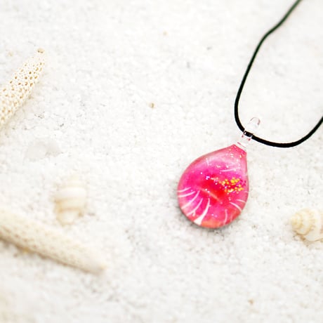 【夏限定】Hibiscus Petal ＜海の謌 umi no uta  GLASS JEWELRY＞ [UPMW-020]