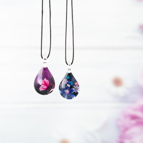 ＜Clematis & butterfly モデル2個セット＞ 　Night Clematis & Purple Butterfly［NDM-P2-114］［NDM-P2-021］