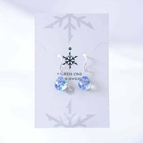 ＜Blue Snow Patternセット＞ ネックレス＋ピアス／イヤリングSサイズ