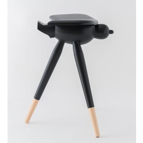 YATAGARASU STOOL    八咫烏スツール　ー顔あり・HIGH・黒ー