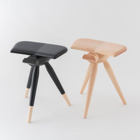 YATAGARASU STOOL    八咫烏スツール　ー顔あり・HIGH・黒ー