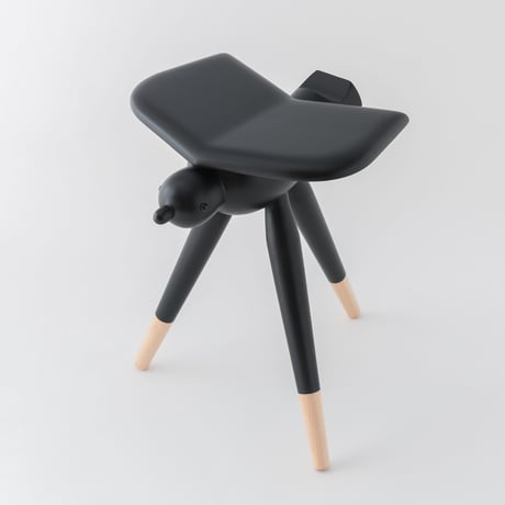 YATAGARASU STOOL    八咫烏スツール　ー顔あり・LOW・クリアー