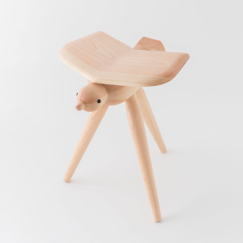 YATAGARASU STOOL 八咫烏スツール ー顔あり・HIGH・黒ー | 謹製しい