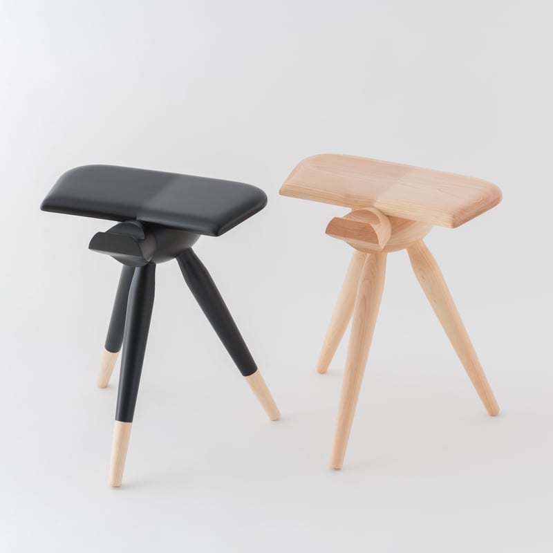 YATAGARASU STOOL 八咫烏スツール ー顔なし・LOW・黒ー | 謹製しいたけ商店