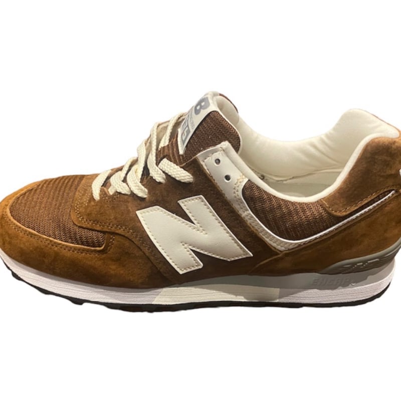 NEW BALANCE (M576 MADE IN ENGLAND) BROWN / WHIT...
