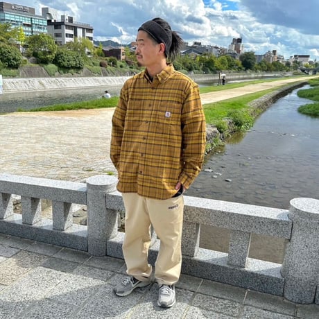 CARHARTT USA L/S FLANNEL SHIRTS (Rugged Flex) O.BROWN