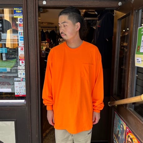 re:create (L/S 無地 POCKET T-SHIRTS) ORANGE