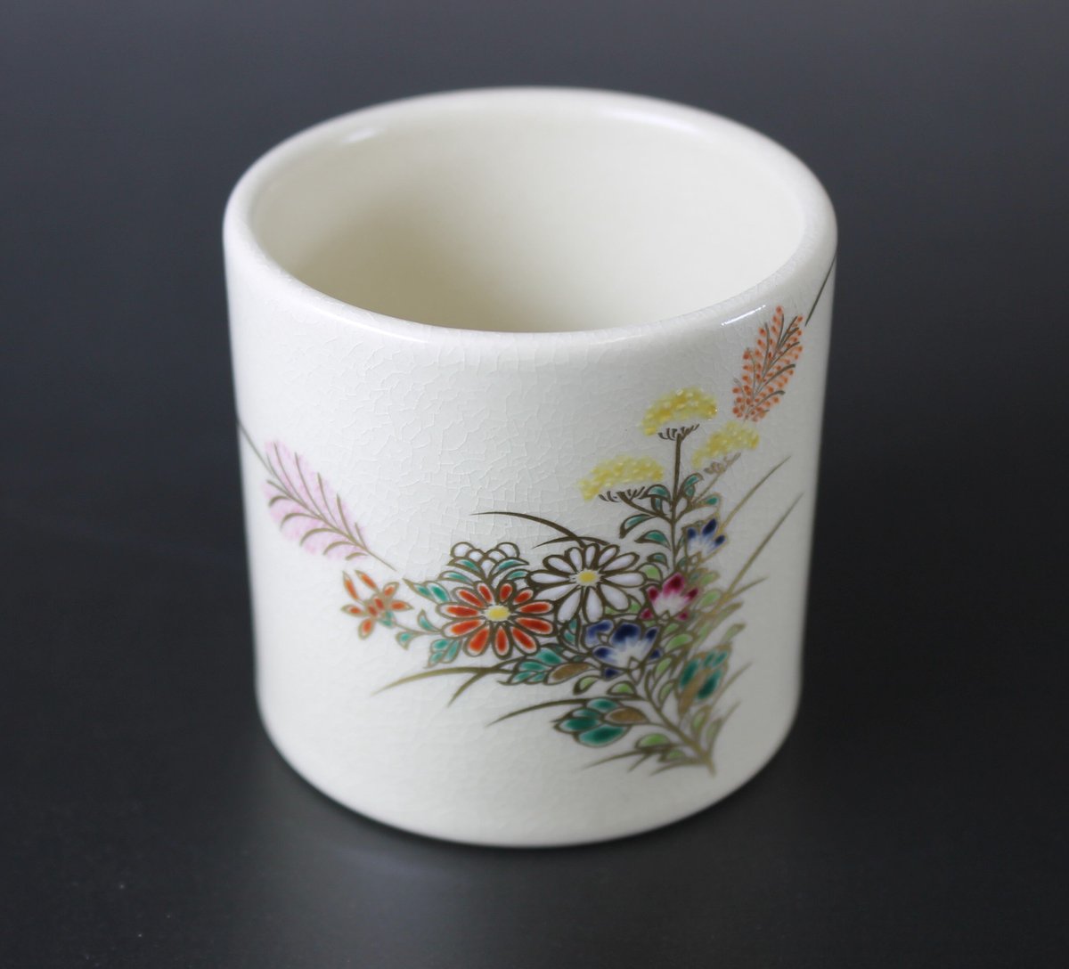 送料込【逢絢亭・新品】茶道具 蓋置 京焼 仁清 秋草の図 御室窯 共箱入り 水指 仁清写 撫子 御室窯 共箱入 塗蓋付 京焼 箪瓢形 茶道具 陶磁器 古