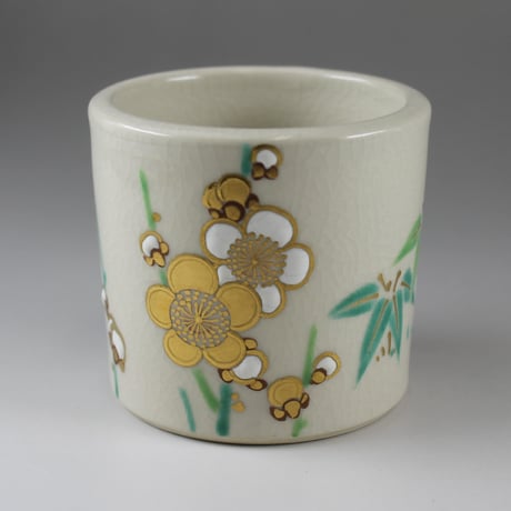 茶道具　真葛香斎作　菊の絵　削り目　蓋置 茶道具 真葛香斎作 菊の絵 削り目 蓋置